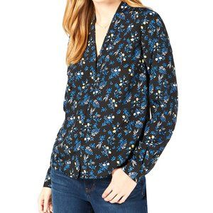 Maison Jules | Printed V-Neck Blouse | Multi | Size S | New w/Tags MSRP $54.50